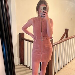 Forever 21 Zip Up Velvet Dress with Belt